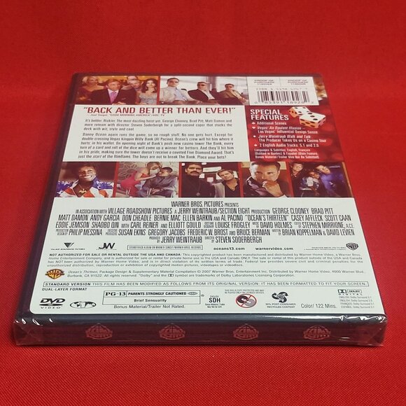 Oceans Thirteen Full Screen Edition DVD 2007 New Sealed - Picture 4 of 6